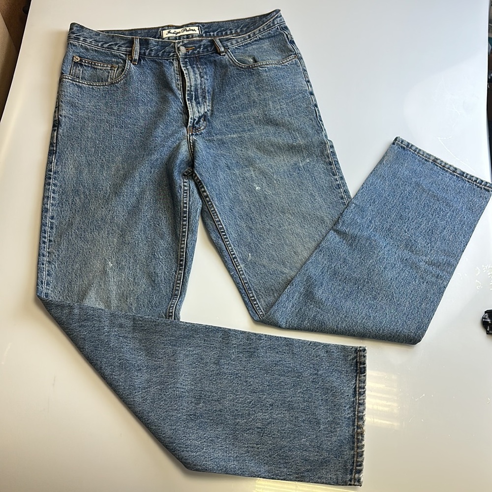 Indigo Palms Denim Pants S32-11